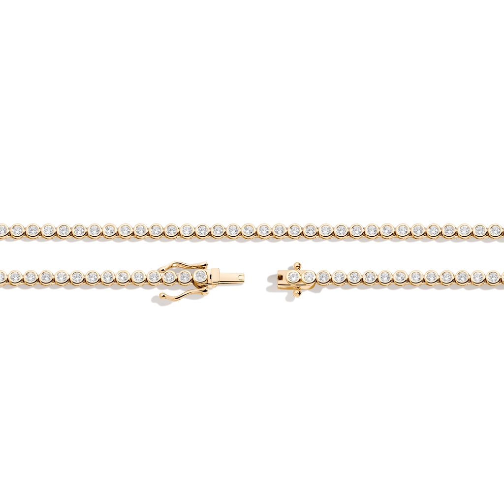 Round Cut Moissanite Diamond Bezel Tennis Necklace