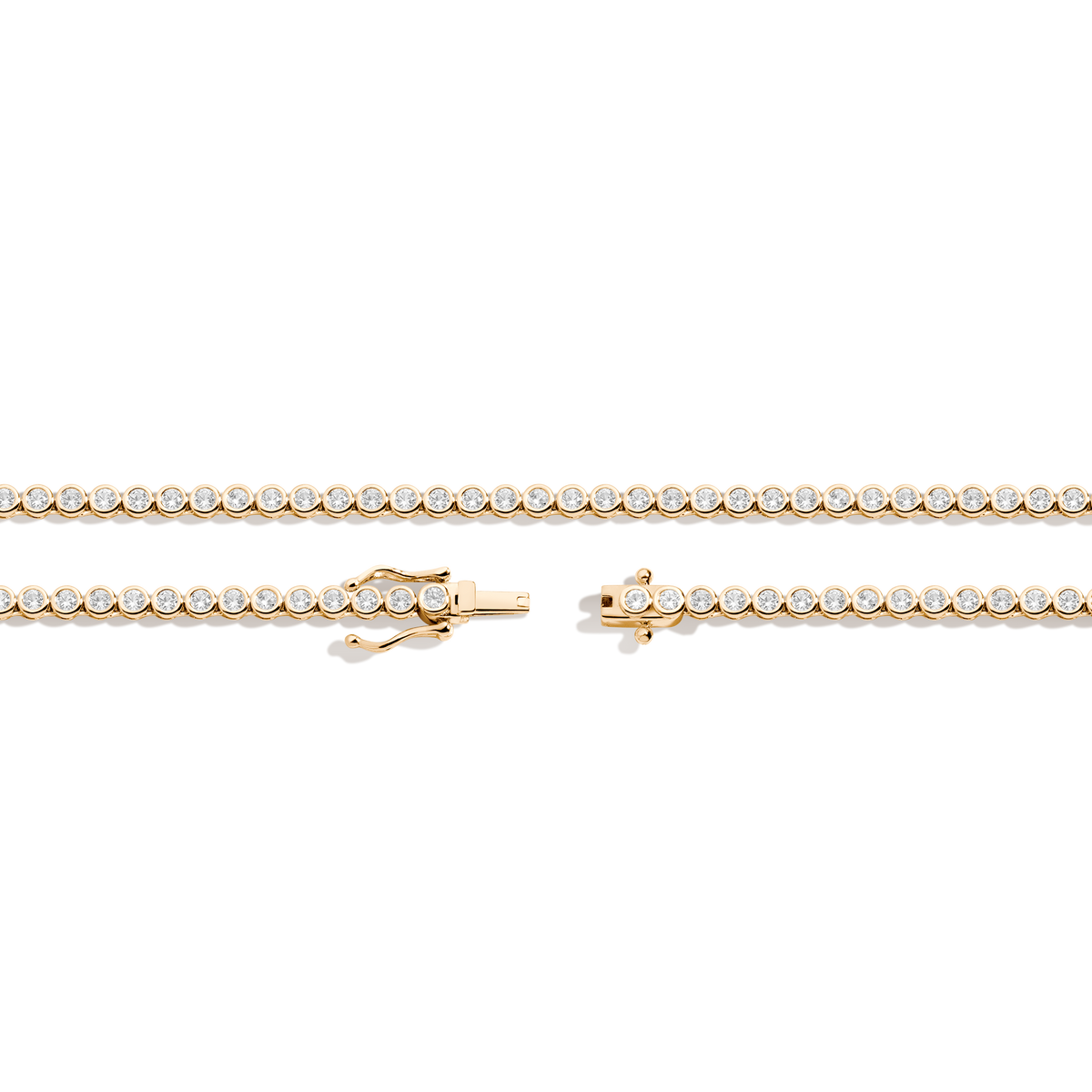 Round Cut Moissanite Diamond Bezel Tennis Necklace