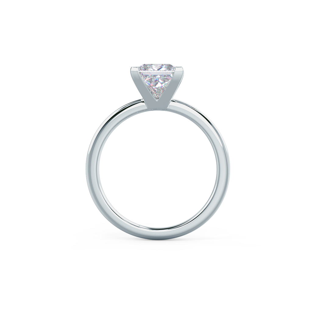 1.75 CT Princess Cut Moissanite Solitaire Engagement Ring
