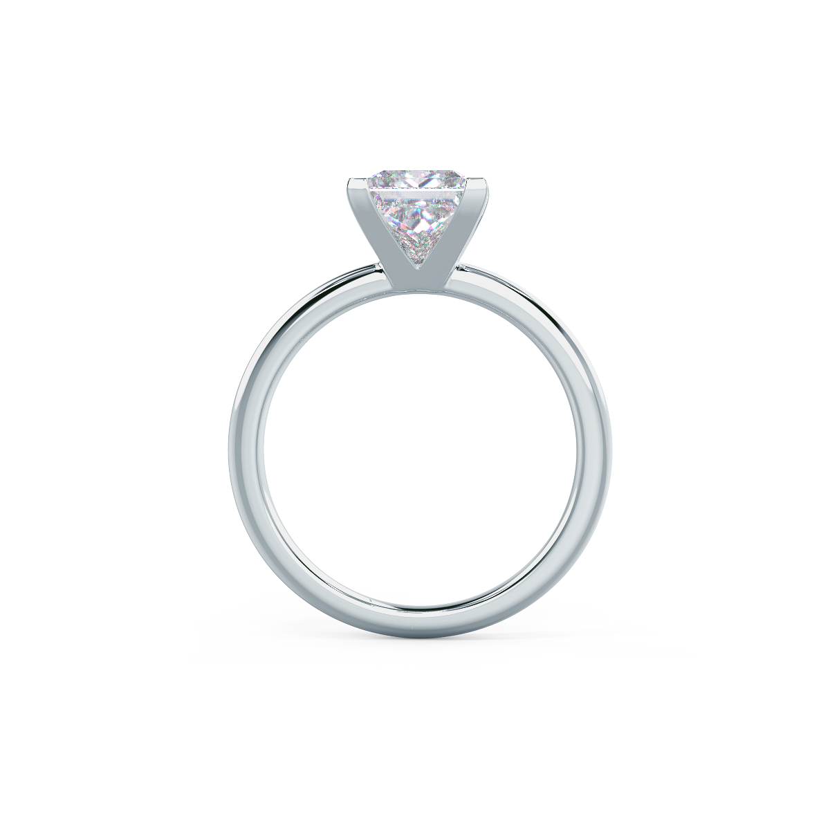 1.75 CT Princess Cut Moissanite Solitaire Engagement Ring