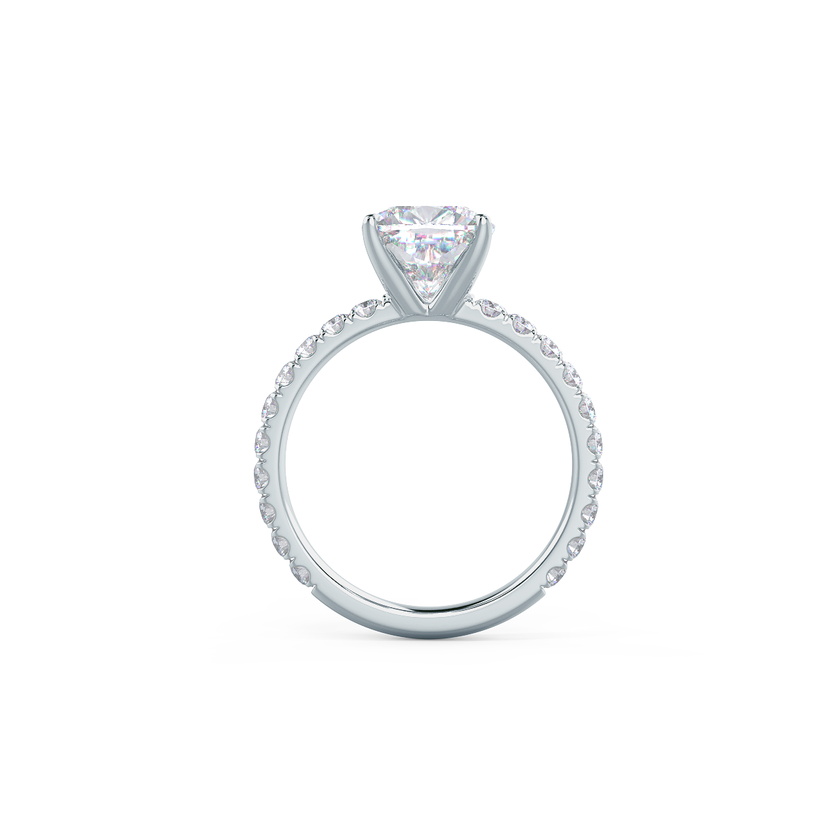 1.75 CT Cushion Moissanite Pave Setting Engagement Ring