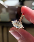 1.0 -3.0 CT Hexagon ⁠Cut Lab Grown Diamond Solitaire Engagement Ring