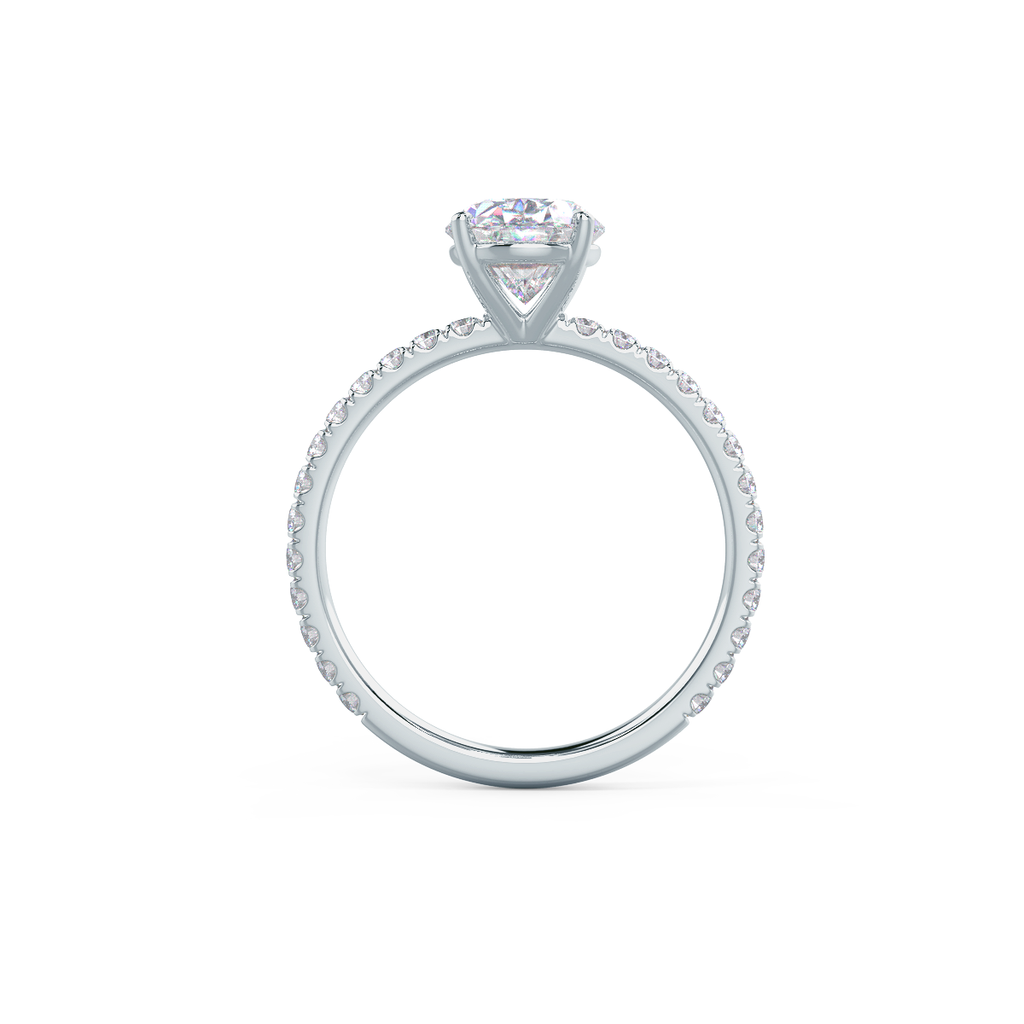 2.25 CT Oval Moissanite Pave Setting Engagement Ring