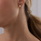 0.17 TCW Round & Baguette Moissanite Diamond Huggie Earrings