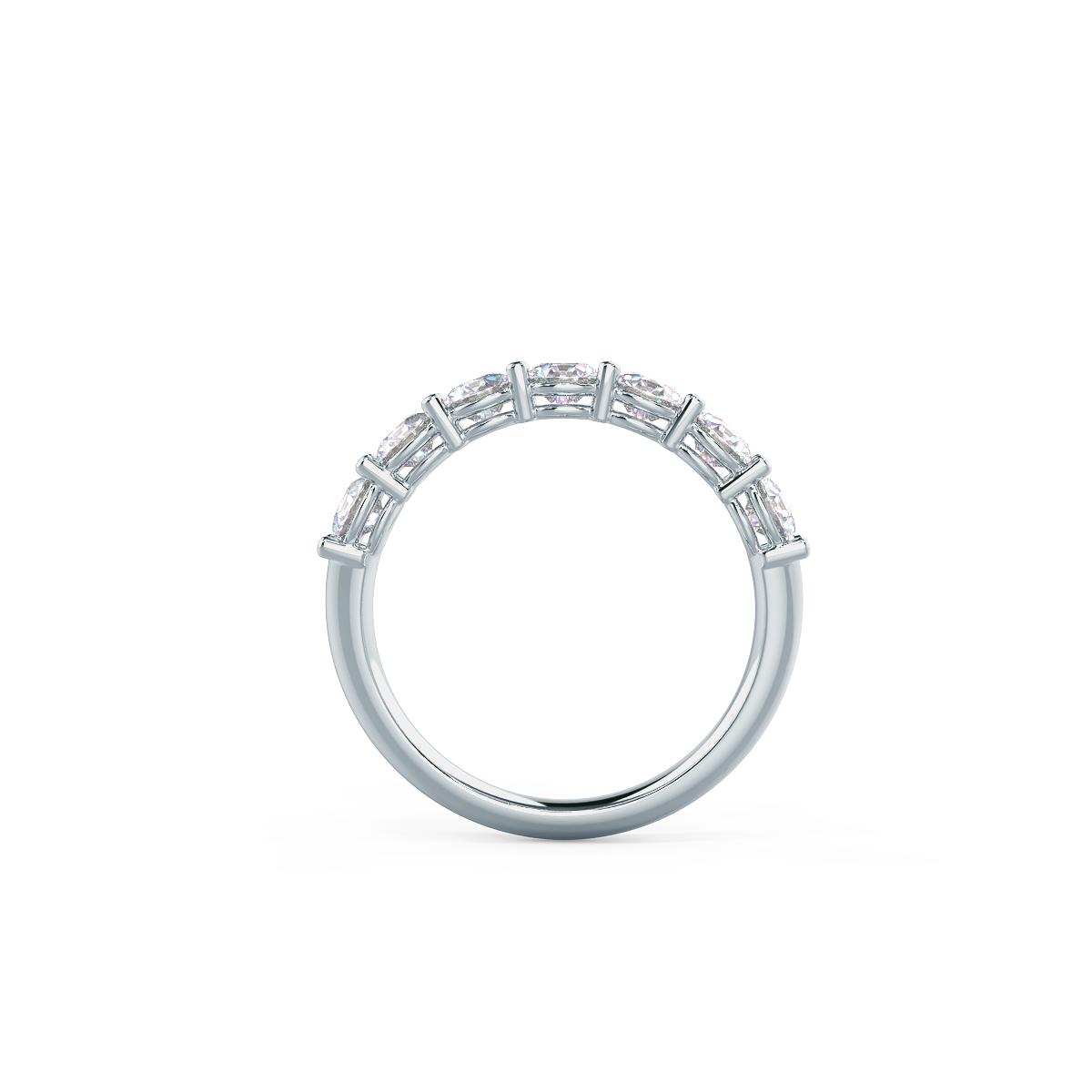 0.35 TCW Round Brilliant Cut 7 Stone Eternity Wedding Band
