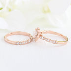 1.0 CT Cushion Cut Moissanite Halo Bridal Ring Set