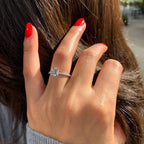 1.0 CT Round Cut Hidden Halo Moissanite Engagement Ring