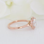 1.65 CT Cushion Cut Moissanite Halo Engagement Ring
