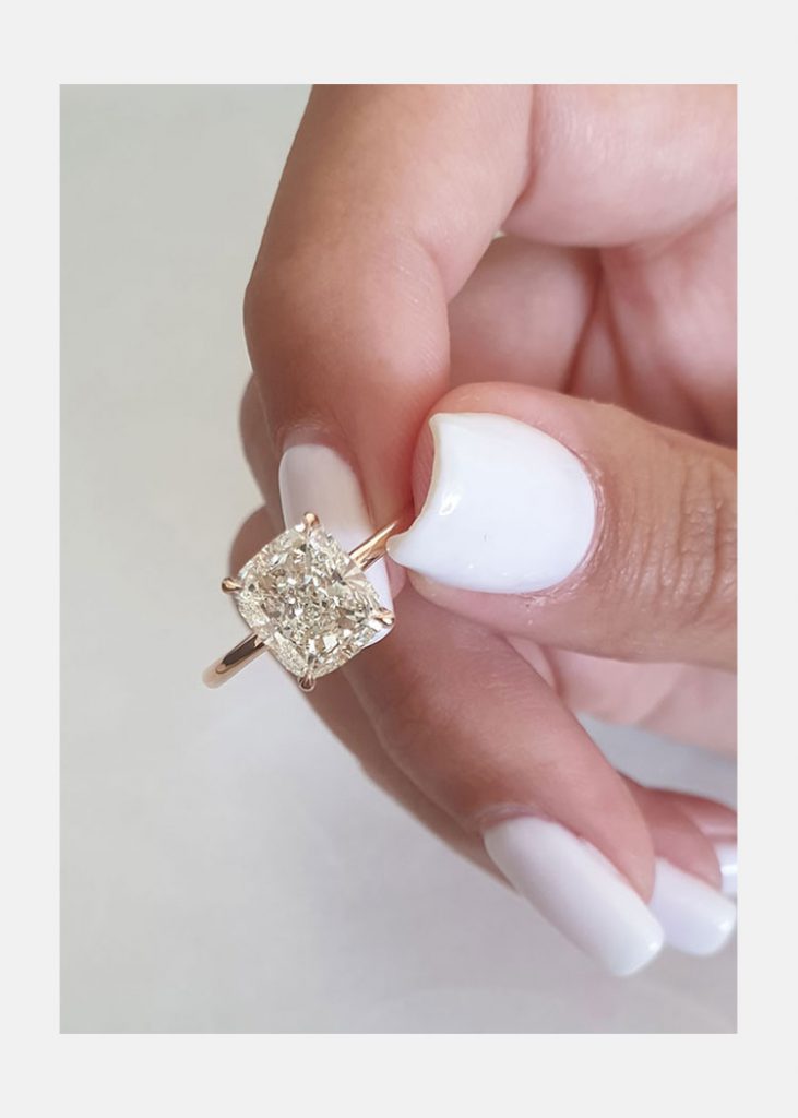 2.92ct Cushion Cut Moissanite Solitaire Engagement Ring