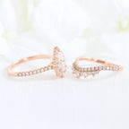 1.0CT Pear Cut Moissanite Halo Bridal Ring Set
