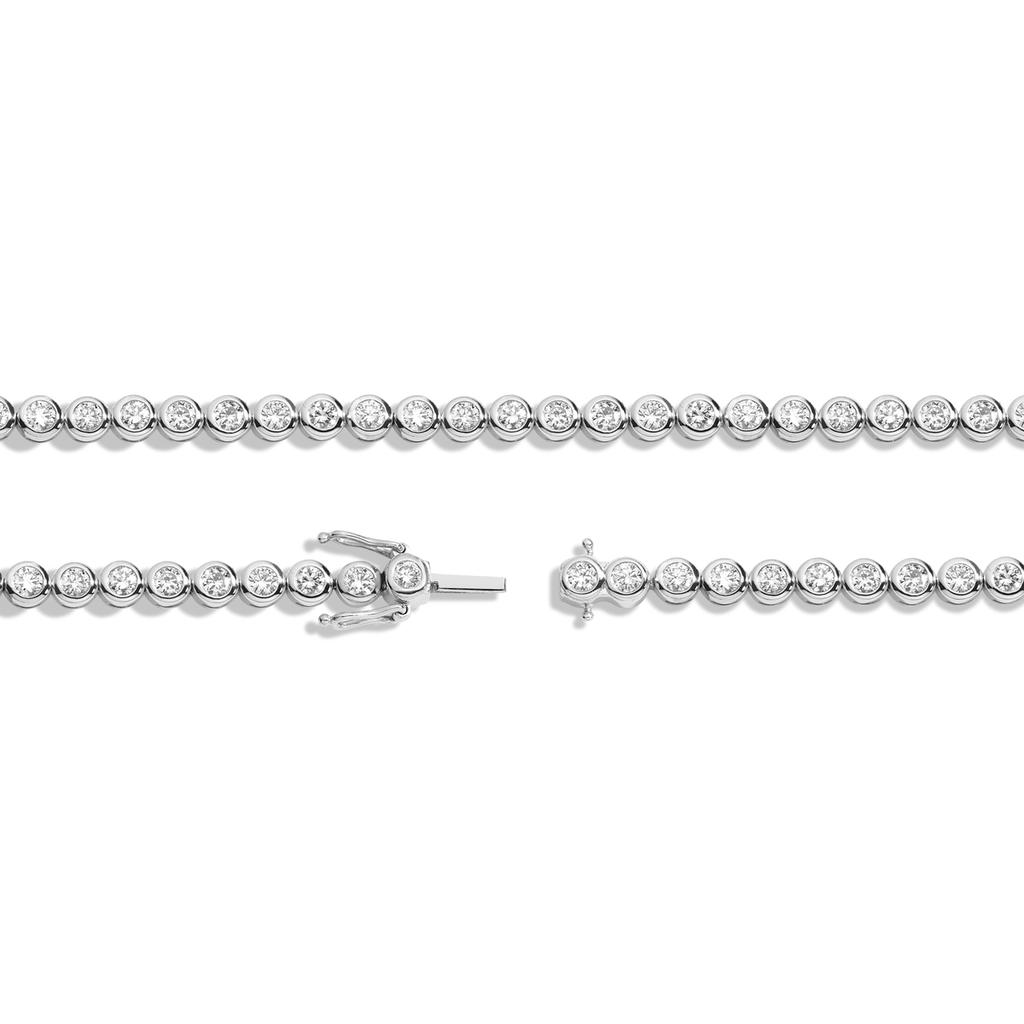 Round Cut Moissanite Diamond Tennis Necklace