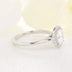 1.65 CT Cushion Cut Moissanite Halo Engagement Ring