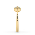Round Cut Ring In Yellow Gold Finish