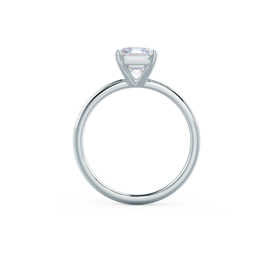 2.0 CT Asscher Cut Moissanite Solitaire Engagement Ring