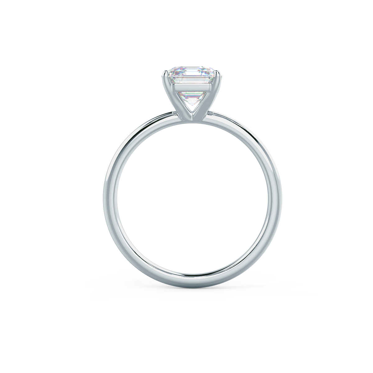 2.0 CT Asscher Cut Moissanite Solitaire Engagement Ring