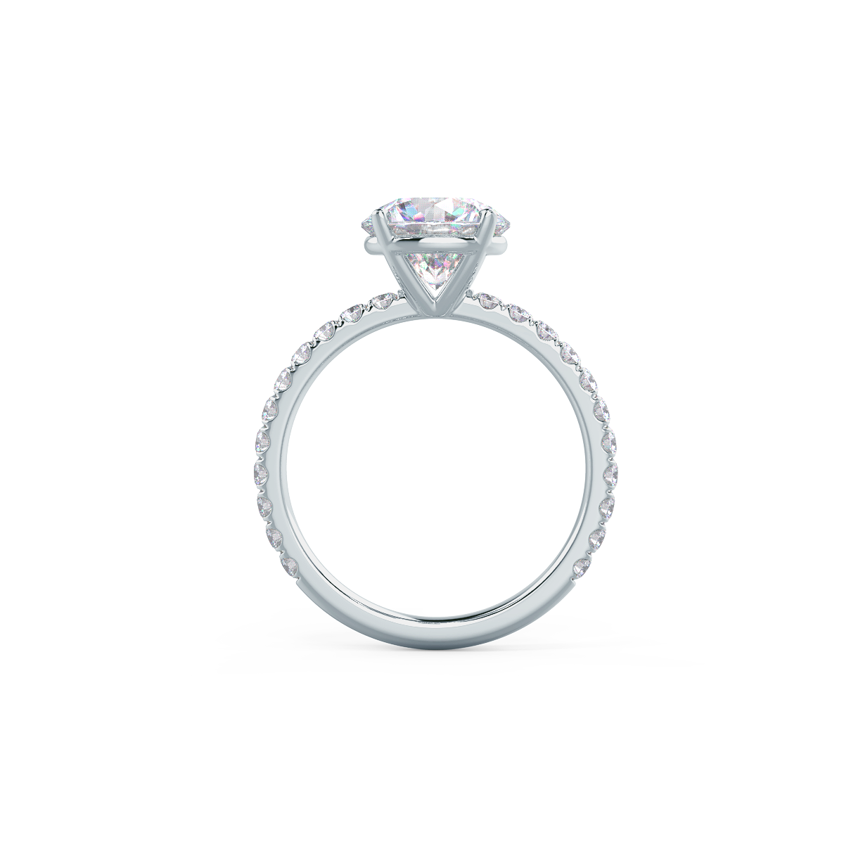 1.50 CT Round Cut Moissanite Pave Setting Engagement Ring