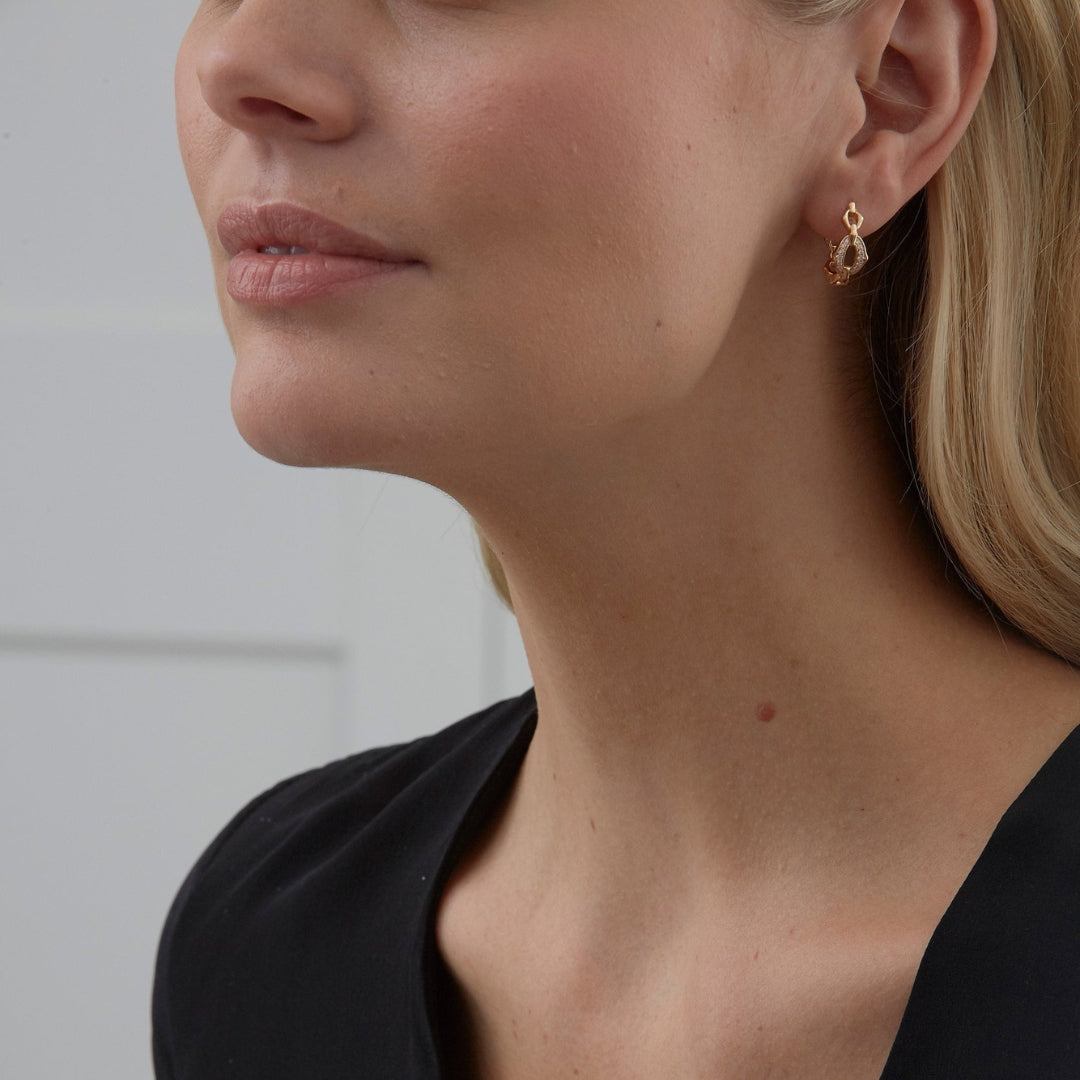 0.18 TCW Round Moissanite Diamond Link Hoop Earrings