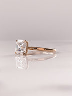 4.0 CT Asscher Moissanite Solitaire Engagement Ring