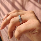 Round Diamond Half Eternity Twisted Wedding Band
