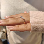 Round Cut Chevron Wedding Band