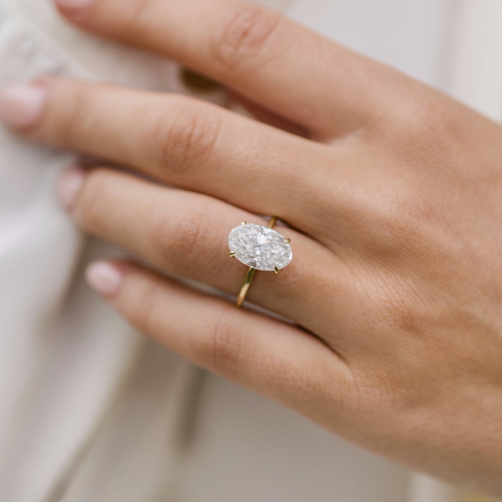 6.70 CT Oval Moissanite Solitaire Engagement Ring