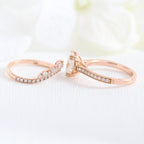 2.0CT Oval Moissanite Pave Bridal Ring Set