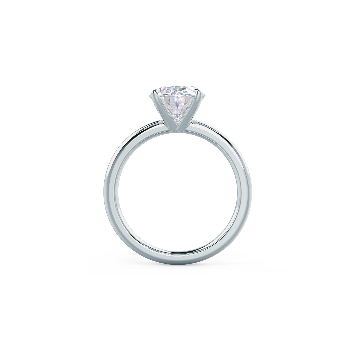 1.75 CT Oval Cut Solitaire Moissanite Engagement Ring