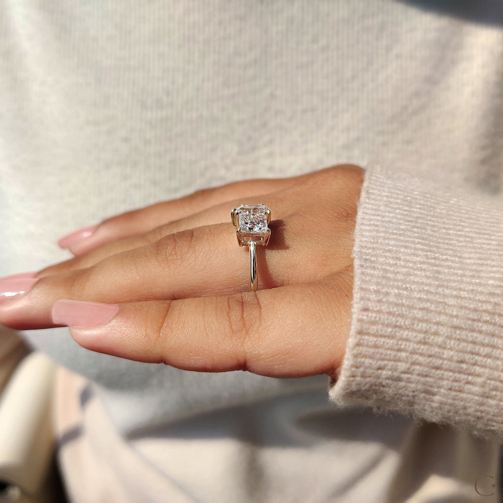 Toi Et Moi Engagement Ring With Princess And Pear Cut Diamond