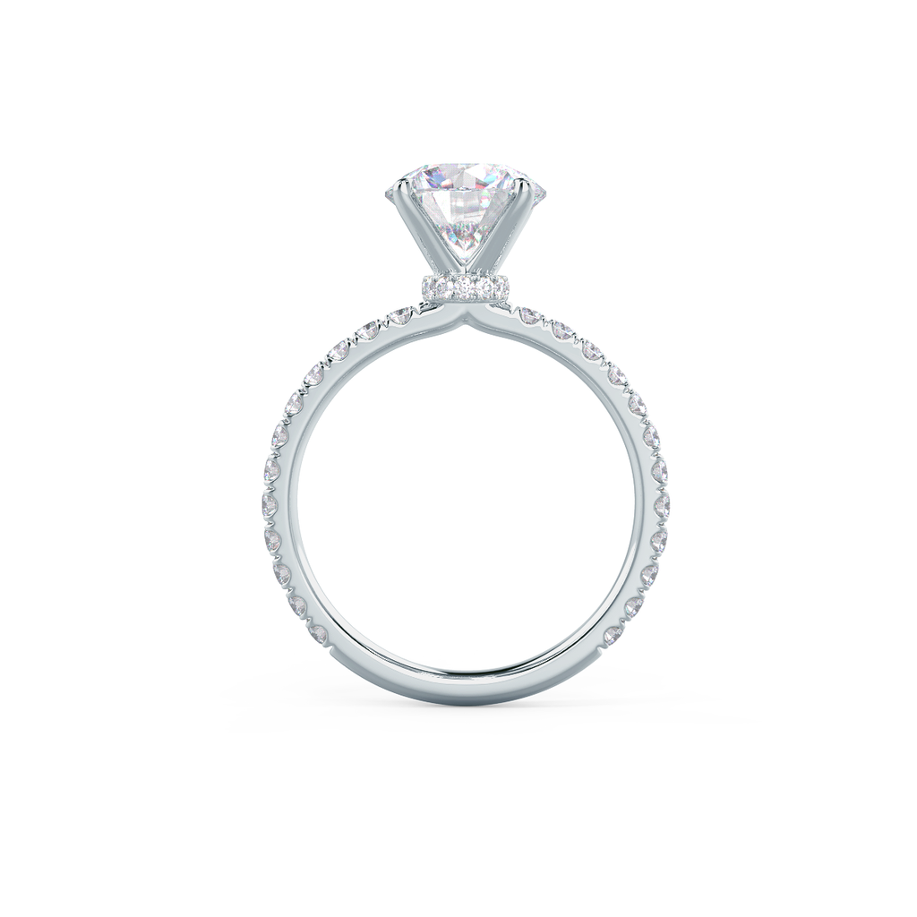 2.25 CT Round Moissanite Pave Setting Engagement Ring