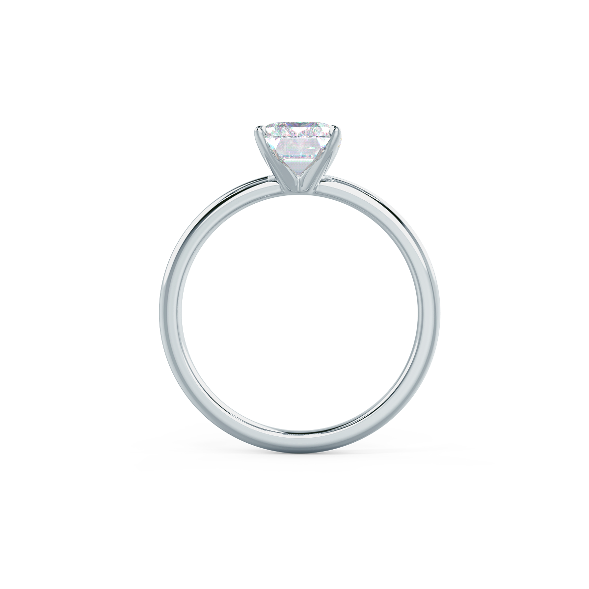 2.75 CT Emerald Cut Moissanite Solitaire Engagement Ring