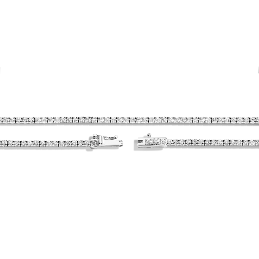 Round Cut Moissanite Diamond Tennis Necklace