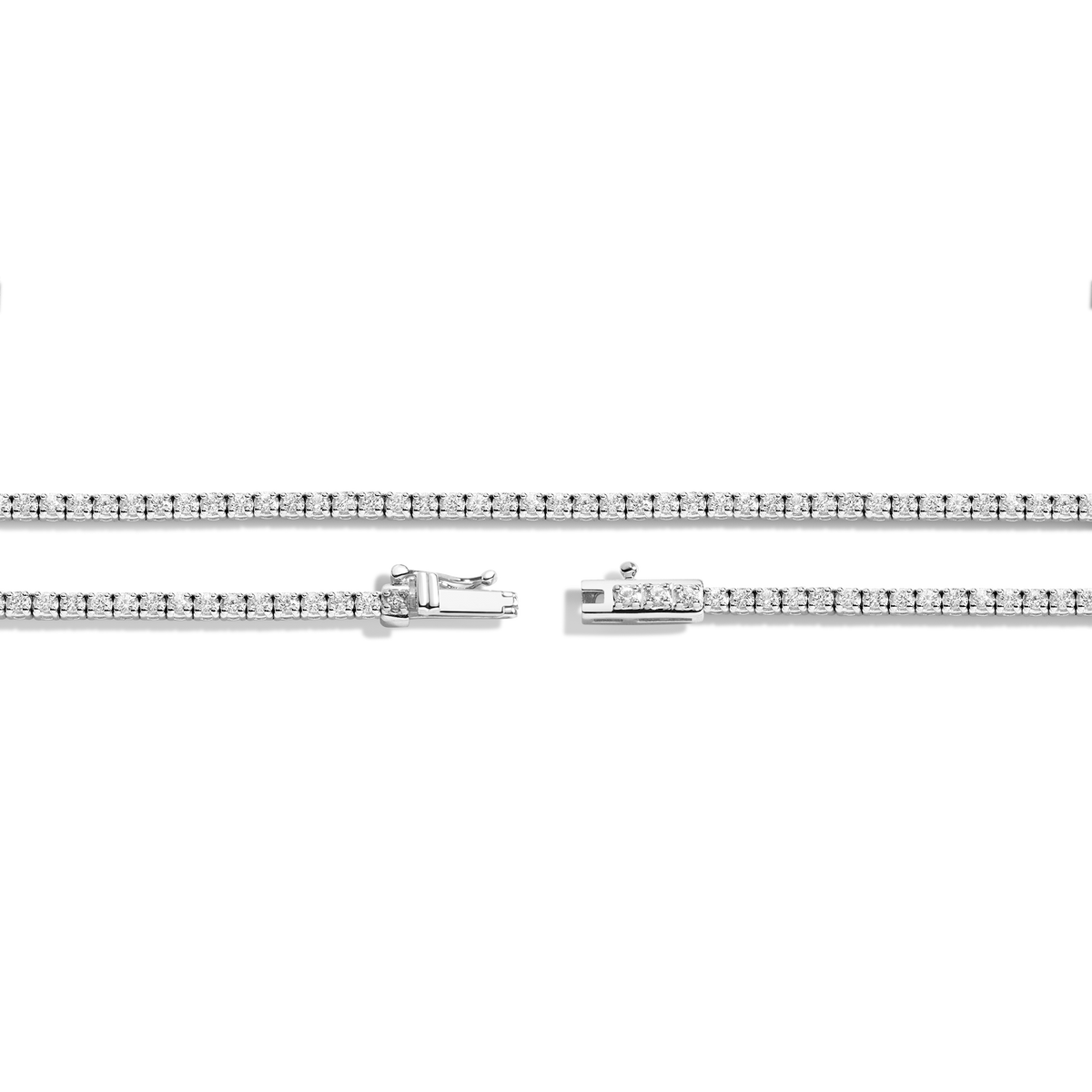 Round Cut Moissanite Diamond Tennis Necklace