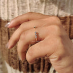 Round Cut Moissanite Open Gap Band
