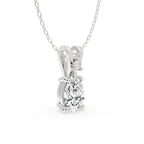 Pear Shaped Diamond Pendant - White Gold