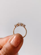 3.0 CT Oval Moissanite Three Stones Engagement Ring