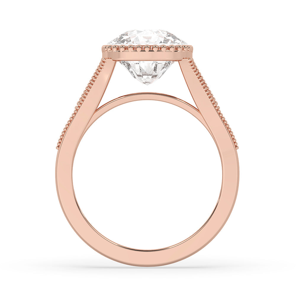 Cushion Cut Milgrain Engagement Ring Setting