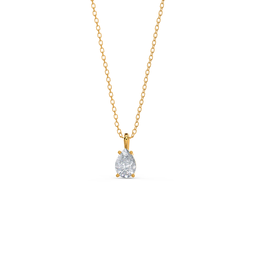 0.50 CT-1.0 CT Pear Cut Moissanite Solitaire Layering Necklace