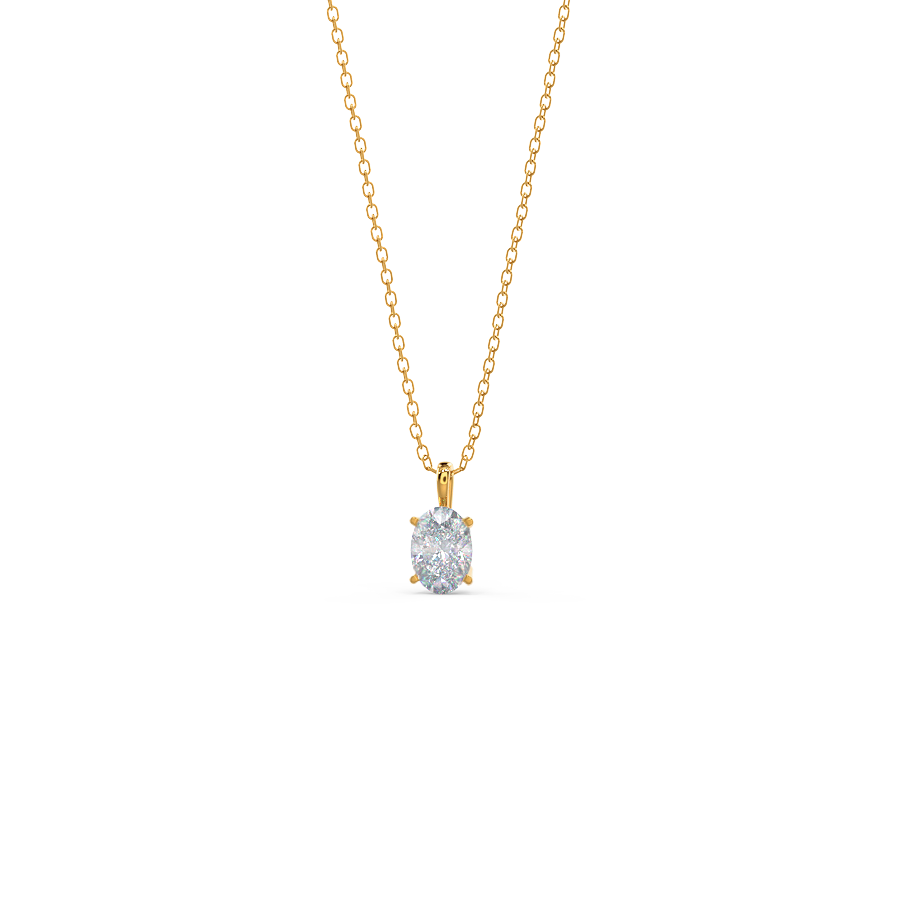 0.35 CT-1.50 CT Oval Cut Moissanite Solitaire Layering Necklace