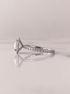 1.50 CT Cushion Cut Halo Style Moissanite Engagement Ring