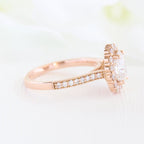1.50 CT Oval Cut Moissanite Halo Style Engagement Ring