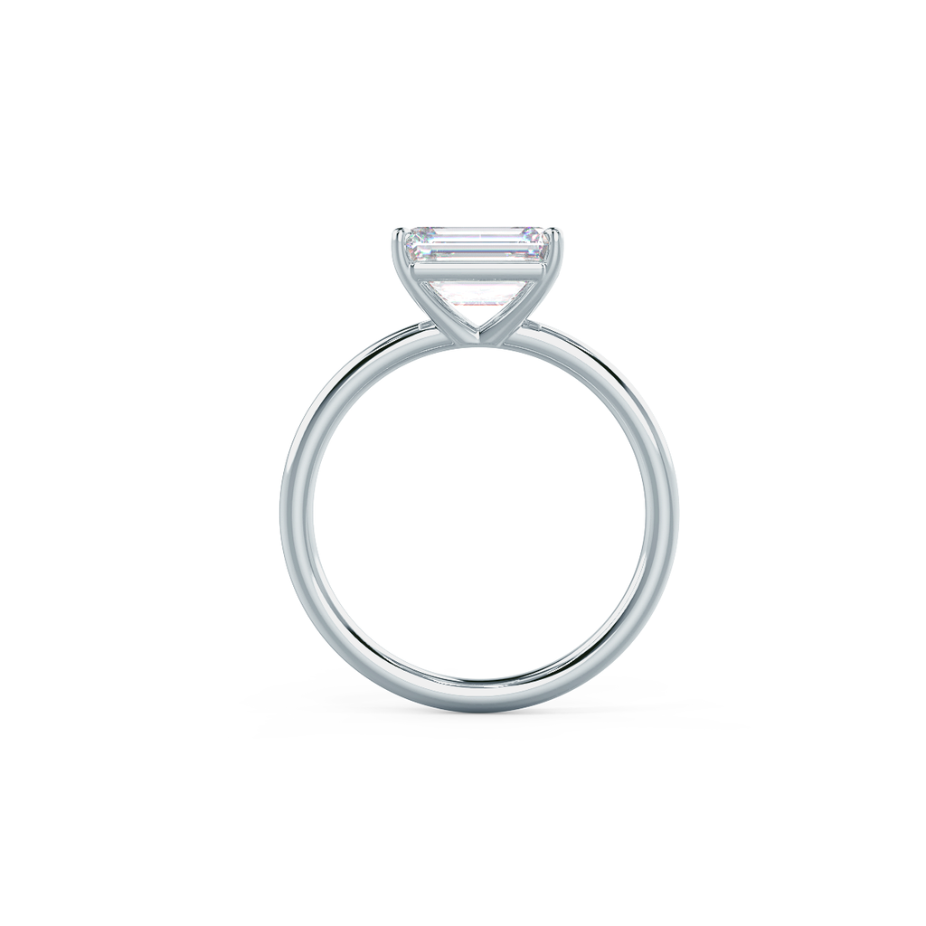 1.75 CT East-West Emerald Cut Moissanite Solitaire Engagement Ring