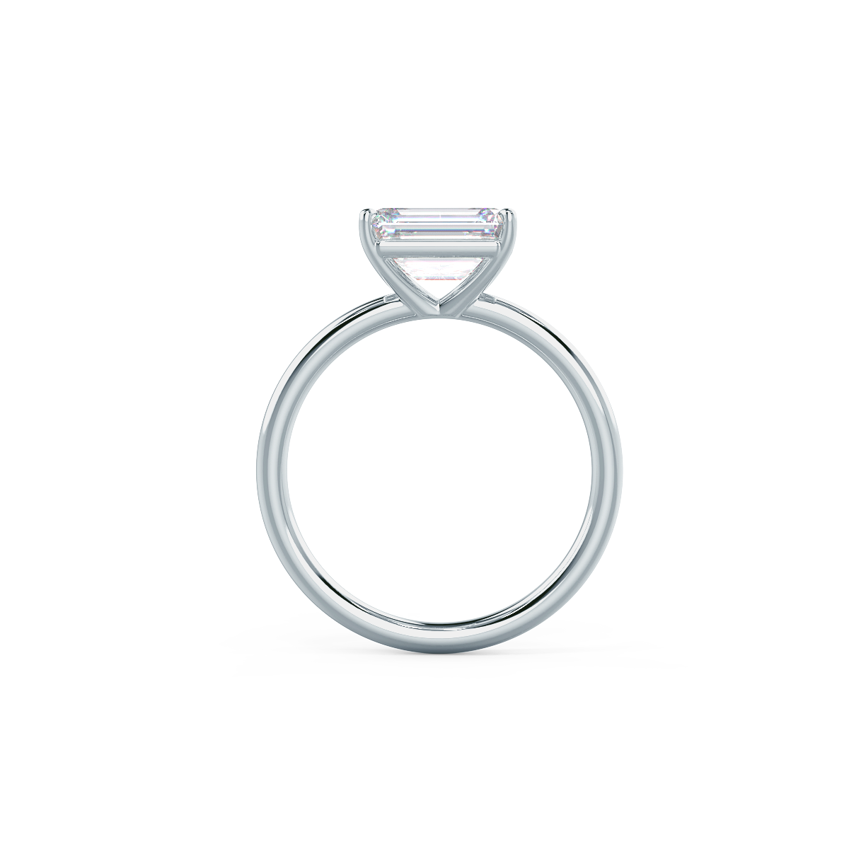 1.75 CT East-West Emerald Cut Moissanite Solitaire Engagement Ring