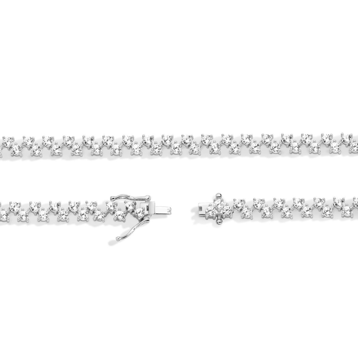 Round Cut Moissanite Diamond Tennis Necklace