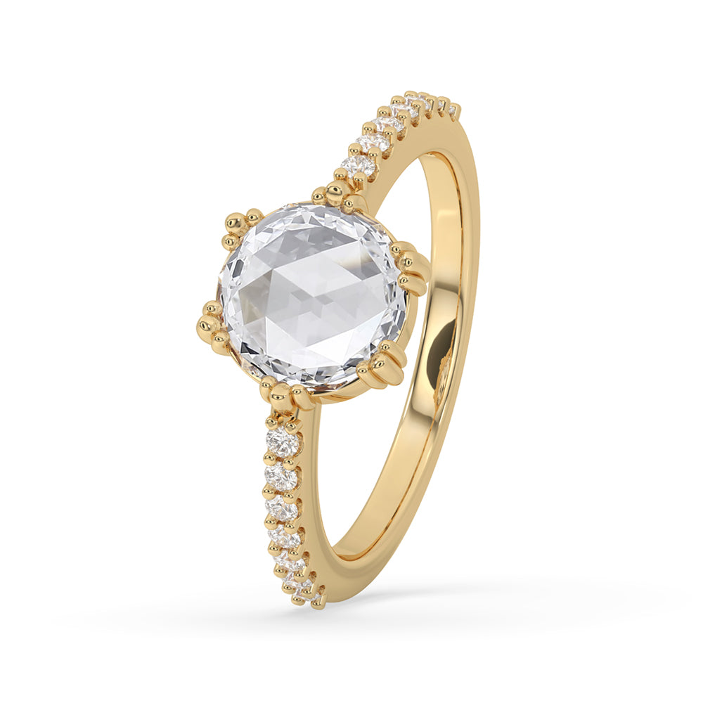 Rose Cut Diamond Ring - pave setting Secondary image