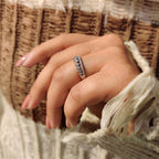 Round Cut Double Row Wedding Band