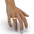 Yellow Gold Mens Wedding Band - 2 Stone