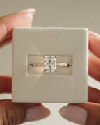 3.0 CT Radiant Cut Lab Grown Hidden Halo & Pave Engagement Ring