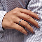 Knife Edge Wedding Band - Pave Diamond