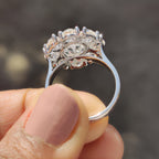 Round Old European Cut Ring With Cluster Halo Style