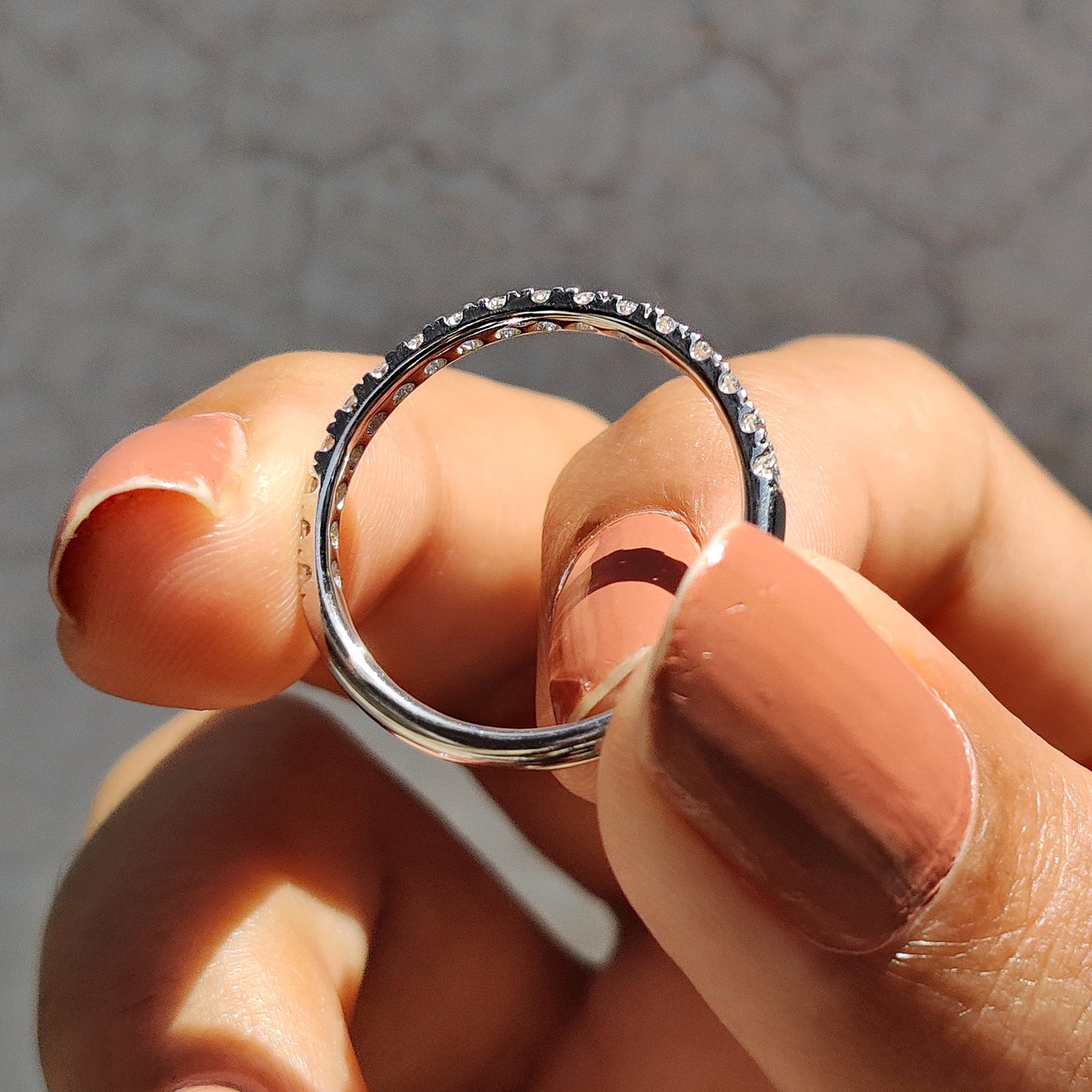 White Gold Wedding Band - Half Eternity